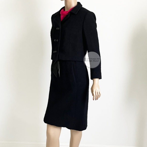 Vintage Adele Simpson Dress Suit Boucle/Silk 50s - Picture 7 of 15